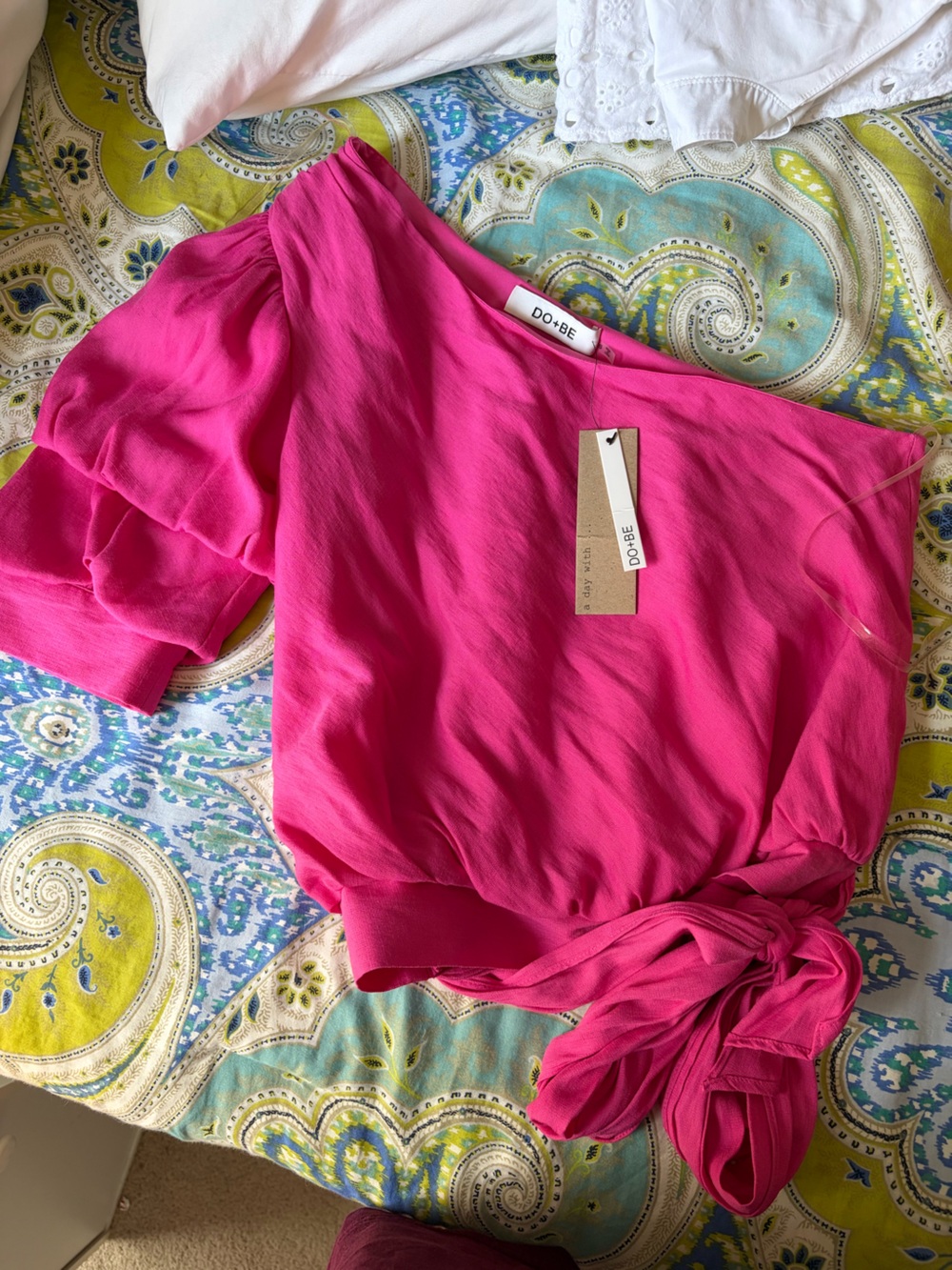 Pink asymmetrical top